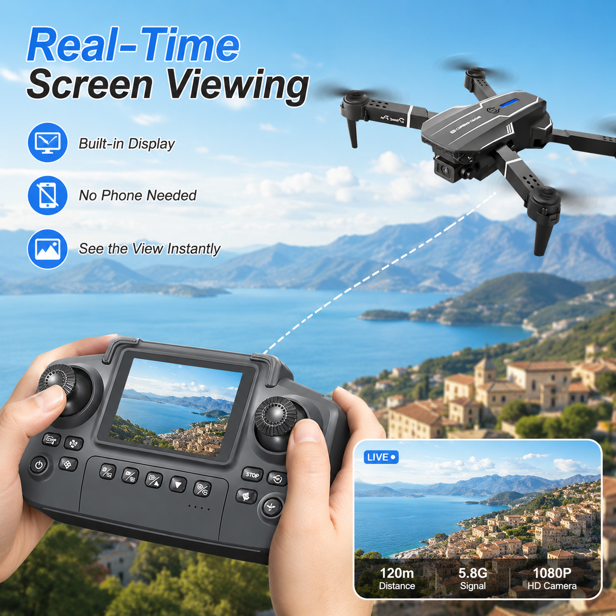 HD Aerial Drone 90° Adjustable - огляд і ціна Drone Video Production